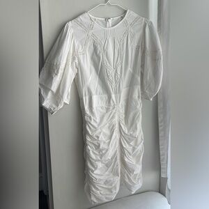 Anthropologie White Long Sleeve Dress